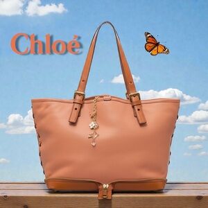 Chloe Ellen Tote Bag SALMON, COLORED UNIQUE BEAUTY!